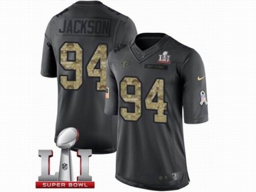 Youth Nike Atlanta Falcons #94 Tyson Jackson Limited Black 2016 Salute to Service Super Bowl LI 51 Jersey