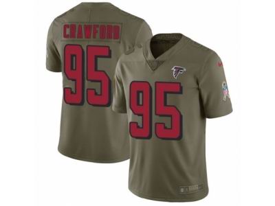Youth Nike Atlanta Falcons #95 Jack Crawford Limited Olive 2017 Salute to Service NFL Jersey