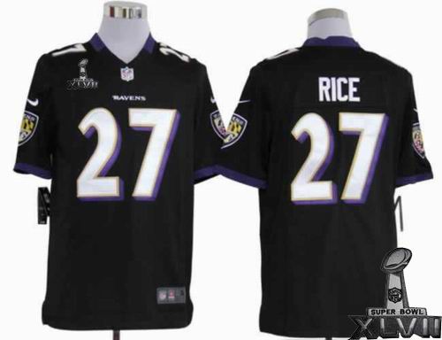 Youth Nike Baltimore Ravens #27 Ray Rice black game 2013 Super Bowl XLVII Jersey