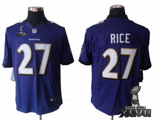 Youth Nike Baltimore Ravens #27 Ray Rice purple limited 2013 Super Bowl XLVII Jersey