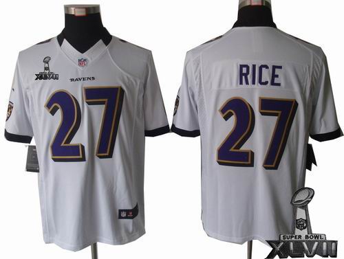 Youth Nike Baltimore Ravens #27 Ray Rice white limited 2013 Super Bowl XLVII Jersey