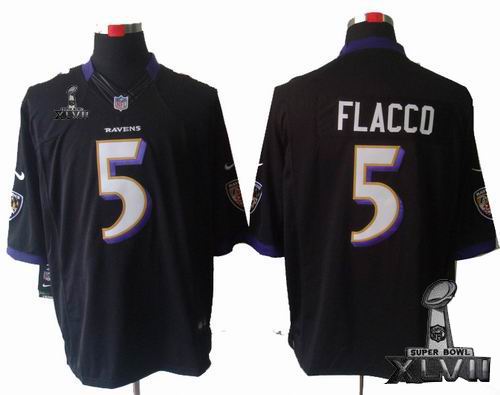 Youth Nike Baltimore Ravens #5 Joe Flacco black limited 2013 Super Bowl XLVII Jersey