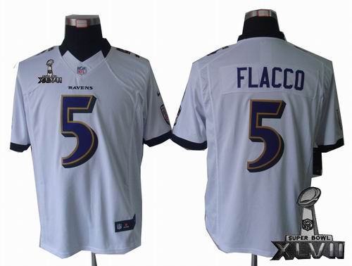 Youth Nike Baltimore Ravens #5 Joe Flacco white limited 2013 Super Bowl XLVII Jersey