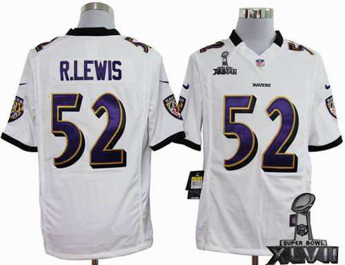 Youth Nike Baltimore Ravens #52 Ray Lewis white game 2013 Super Bowl XLVII Jersey