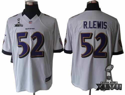Youth Nike Baltimore Ravens #52 Ray Lewis white limited 2013 Super Bowl XLVII Jersey