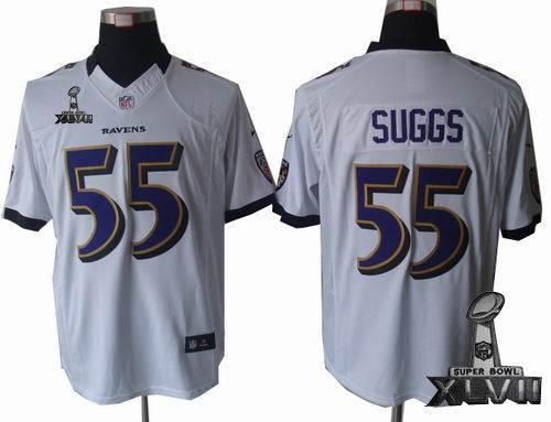 Youth Nike Baltimore Ravens #55 Terrell Suggs white limited 2013 Super Bowl XLVII Jersey