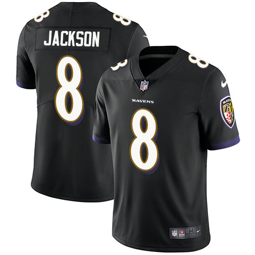 Youth Nike Baltimore Ravens #8 Lamar Jackson Black Alternate Stitched NFL Vapor Untouchable Limited Jersey