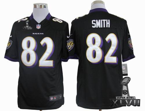 Youth Nike Baltimore Ravens #82 Torrey Smith black game 2013 Super Bowl XLVII Jersey