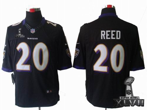 Youth Nike Baltimore Ravens 20# Ed Reed black Limited 2013 Super Bowl XLVII Jersey