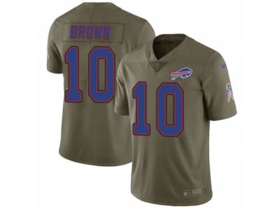 Youth Nike Buffalo Bills #10 Corey Brown Limited Olive 2017 Salute to Service NFL Jersey