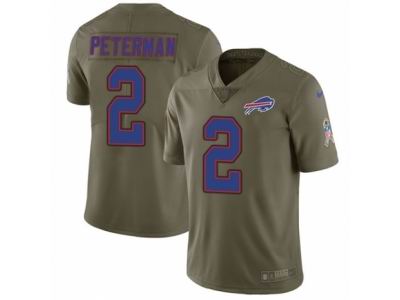 Youth Nike Buffalo Bills #2 Nathan Peterman Limited Olive 2017 Salute to Service NFL Jersey