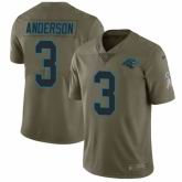 Youth Nike Carolina Panthers #3 Derek Anderson Limited Olive 2017 Salute to Service NFL Jersey