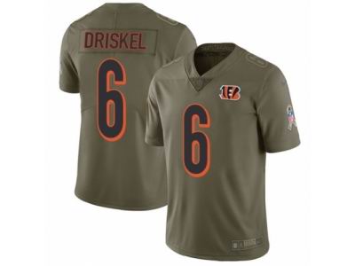 Youth Nike Cincinnati Bengals #6 Jeff Driskel Limited Olive 2017 Salute to Service NFL Jersey