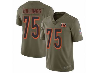 Youth Nike Cincinnati Bengals #75 Andrew Billings Limited Olive 2017 Salute to Service NFL Jersey