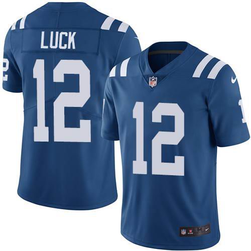 Youth Nike Colts #12 Andrew Luck Royal Blue Team Color  Vapor Untouchable Limited Jersey