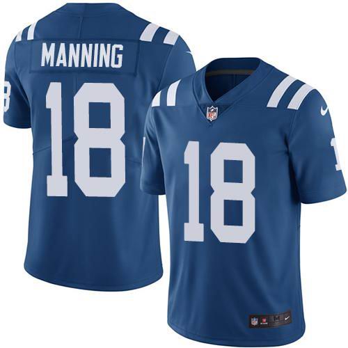 Youth Nike Colts #18 Peyton Manning Royal Blue Team Color  Vapor Untouchable Limited Jersey