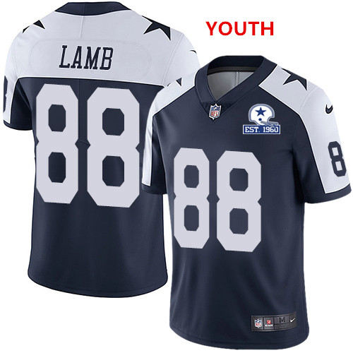 Youth Nike Cowboys #88 CeeDee Lamb Thanksgiving With Established In 1960 Patch NFL Vapor Untouchable Limited Jersey