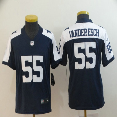 Youth Nike Cowboys 55 Leighton Vander Esch Navy Alternate Youth Vapor Untouchable Limited Jersey