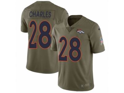 Youth Nike Denver Broncos #28 Jamaal Charles Limited Olive 2017 Salute to Service NFL Jersey