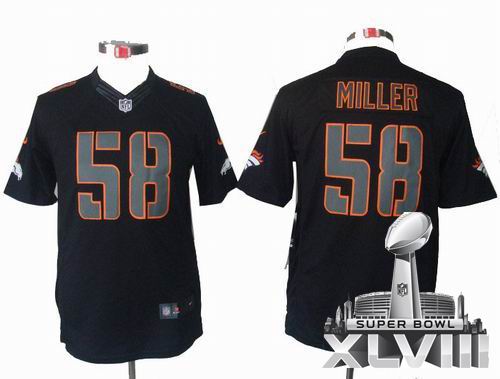 Youth Nike Denver Broncos #58 Von Miller Black Impact Limited 2014 Super bowl XLVIII(GYM) Jersey