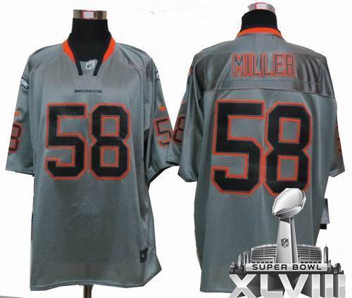Youth Nike Denver Broncos #58 Von Miller Lights Out grey elite 2014 Super bowl XLVIII(GYM) Jersey