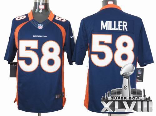 Youth Nike Denver Broncos #58 Von Miller blue  Limited 2014 Super bowl XLVIII(GYM) Jersey