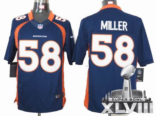 Youth Nike Denver Broncos #58 Von Miller blue Limited 2014 Super bowl XLVIII(GYM) Jersey