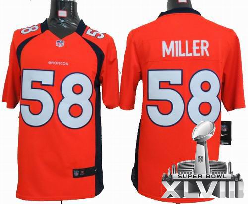 Youth Nike Denver Broncos #58 Von Miller orange Limited 2014 Super bowl XLVIII(GYM) Jersey