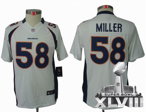 Youth Nike Denver Broncos #58 Von Miller white limited 2014 Super bowl XLVIII(GYM) Jersey