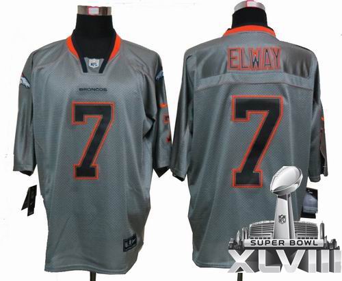 Youth Nike Denver Broncos #7  John Elway Lights Out grey elite 2014 Super bowl XLVIII(GYM) Jersey