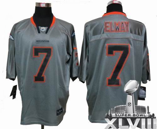 Youth Nike Denver Broncos #7 John Elway Lights Out grey elite 2014 Super bowl XLVIII(GYM) Jersey