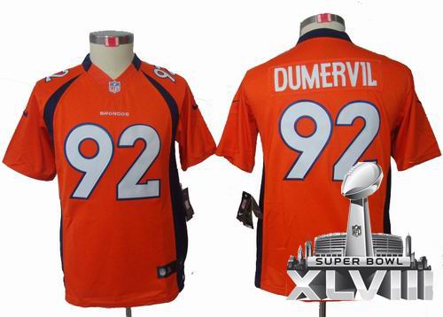 Youth Nike Denver Broncos #92 Elvis Dumervil orange Limited 2014 Super bowl XLVIII(GYM) Jersey