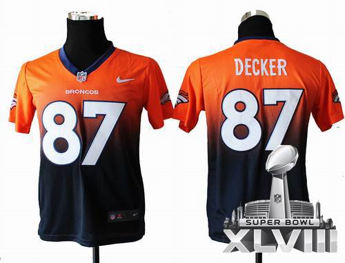 Youth Nike Denver Broncos 87# Eric Decker Elite Drift II Fashion 2014 Super bowl XLVIII(GYM) Jersey