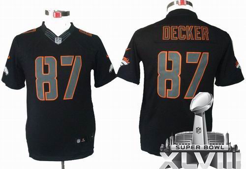 Youth Nike Denver Broncos 87# Eric Decker black Impact Limited 2014 Super bowl XLVIII(GYM) Jersey