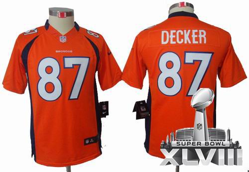 Youth Nike Denver Broncos 87# Eric Decker orange Limited 2014 Super bowl XLVIII(GYM) Jersey