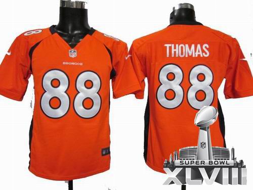 Youth Nike Denver Broncos 88# Demaryius Thomas orange game 2014 Super bowl XLVIII(GYM) Jersey