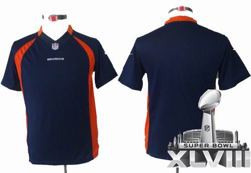 Youth Nike Denver Broncos blank blue limited 2014 Super bowl XLVIII(GYM) Jersey