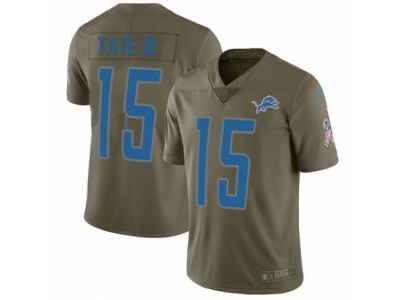 Youth Nike Detroit Lions #15 Golden Tate III Limited Olive 2017 Salute to Service NFL Jersey