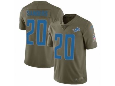 Youth Nike Detroit Lions #20 Barry Sanders Limited Olive 2017 Salute to Service NFL Jersey