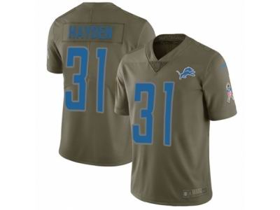 Youth Nike Detroit Lions #31 D.J. Hayden Limited Olive 2017 Salute to Service NFL Jersey