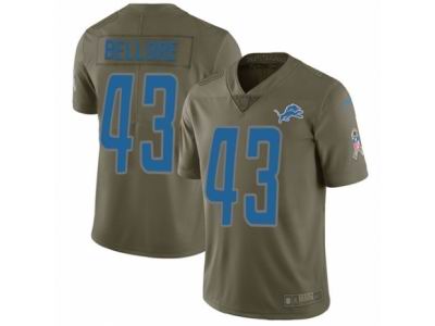 Youth Nike Detroit Lions #43 Nick Bellore Limited Olive 2017 Salute to Service NFL Jersey