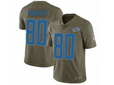 Youth Nike Detroit Lions #80 Michael Roberts Limited Olive 2017 Salute to Service NFL Jersey