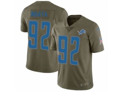 Youth Nike Detroit Lions #92 Haloti Ngata Limited Olive 2017 Salute to Service NFL Jersey