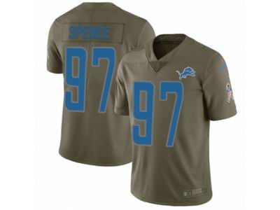 Youth Nike Detroit Lions #97 Akeem Spence Limited Olive 2017 Salute to Service NFL Jersey