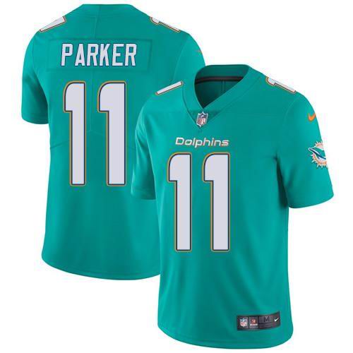 Youth Nike Dolphins #11 DeVante Parker Aqua Green Team Color  Vapor Untouchable Limited Jersey