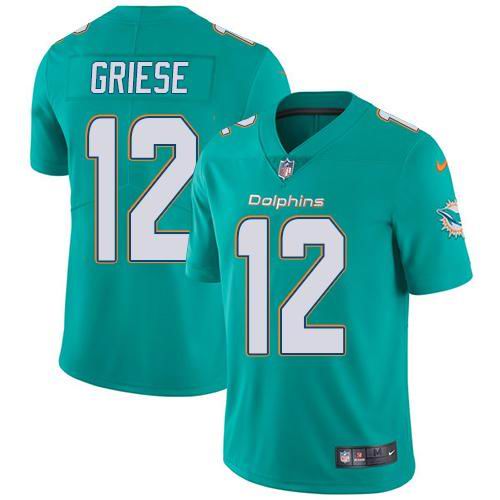 Youth Nike Dolphins #12 Bob Griese Aqua Green Team Color  Vapor Untouchable Limited Jersey