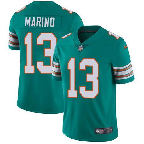Youth Nike Dolphins #13 Dan Marino Aqua Green Alternate  Vapor Untouchable Limited Jersey