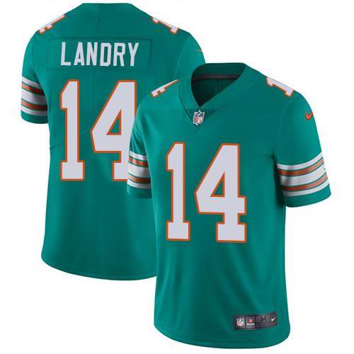 Youth Nike Dolphins #14 Jarvis Landry Aqua Green Alternate  Vapor Untouchable Limited Jersey
