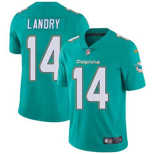 Youth Nike Dolphins #14 Jarvis Landry Aqua Green Team Color  Vapor Untouchable Limited Jersey