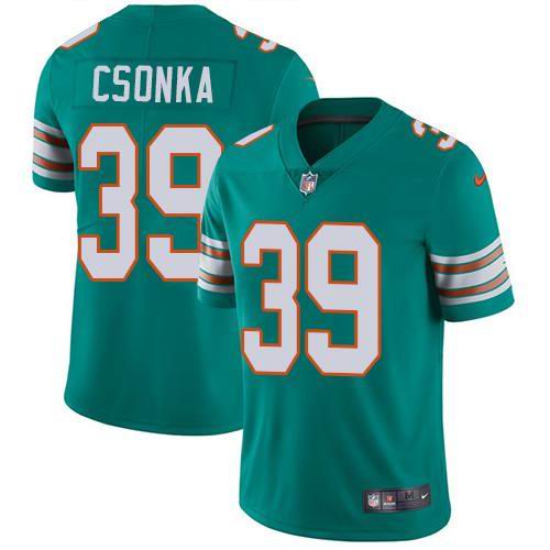 Youth Nike Dolphins #39 Larry Csonka Aqua Green Alternate  Vapor Untouchable Limited Jersey